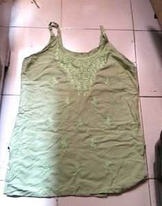 Embroidered Olive Green Blouse