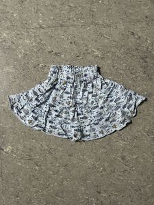 Cute Fish Print Ruffle Skirt