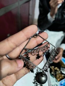 Combo of 2 -Star themed earring and black hoops