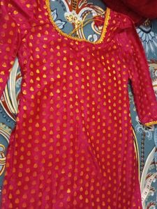 Vibrant Orange and magenta pink sharara an