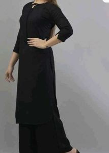 Black 🖤 rayon stylish kurti with plazo
