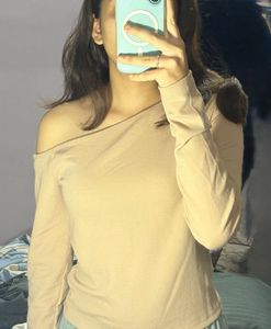 Off-Shoulder Long-Sleeve Top