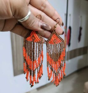 Beaded Fringe Drop Earrings