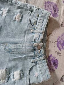 Distressed Denim Shorts