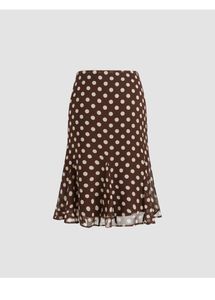 Brown Midi Polka Dot Skirt