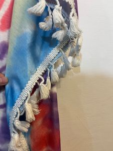 FreesizeTie-Dye Tassel Cover-Up Tunic