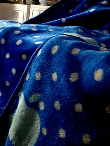 Cozy Blue Polka Dot Fleece Blanket