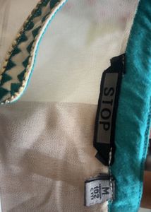 Aesthetic Y2k embroidered Kurta with Teal Accents