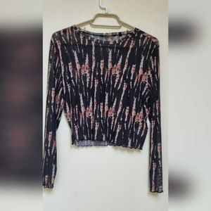 Sheer Tie-Dye Long Sleeve Top