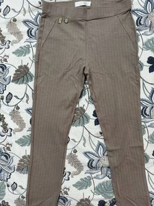 Ribbed High-Waisted Trousers