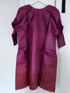 Tailored Tussar Silk Embroidered Kurti