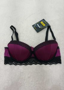 Elegant Purple Lace Trim Bra