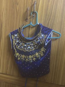 Stunning Blue Velvet Blouse