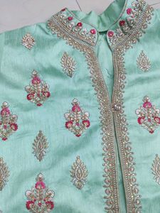 Elegant Mint Embroidered shrug