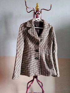 Chic Tweed Herringbone Blazer