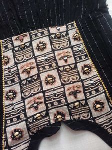 Designer Black Ethnic Gown mirror work