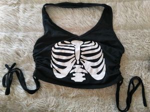 💀Gothic Glam Romwe Skeleton Halter Crop Top💀