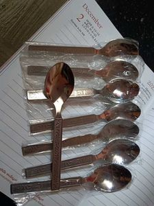 Set of 8 Stainless Steel Spoons