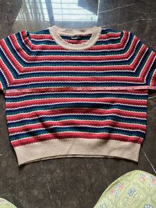 New Crewneck Sweater with Flower Applique