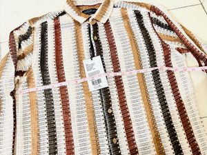 Size L Man Crochet Slim Fit Shirt