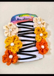 🔥 MEGA SALE OFFER 🔥 Crochet Hair Clips Set 6 ct