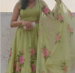 Green Floral Lehenga Choli