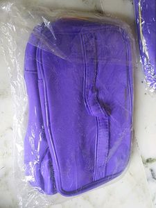 Colorbar Purple Vanity Bag  With Pompom