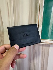 Atoll Greece  Black Genuine Leather Flap Wallar