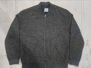 Wool charcoal grey bomber jacket