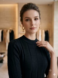 Chic Black Knit Midi Dress