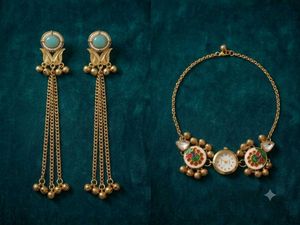 Elegant Gold-Plated Earrings & Necklace Set