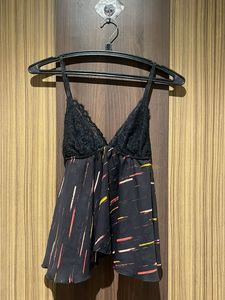 Chic Lace & Print Camisole Top