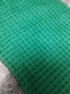 Elegant Green Checkered Saree