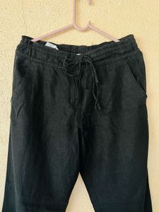 Linen Black Casual Pants