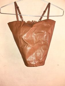 💥CORSET LEATHER CROP TOP SMALL SIZE