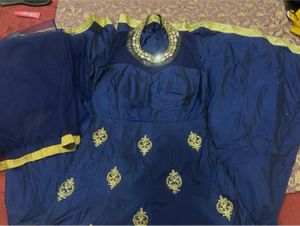 Elegant Blue Anarkali Kurta Set
