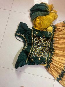 Stunning Yellow &amp; Green Lehenga Choli Set