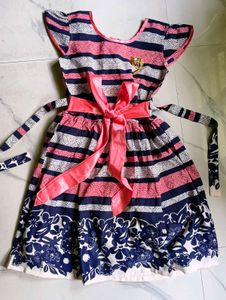 Cute Striped Dress with Bow