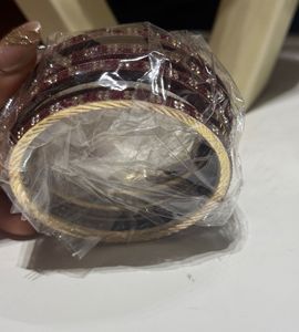 Elegant Maroon Bangles Set
