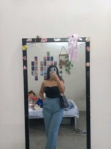 Stylish Light Blue High-Waisted Pants