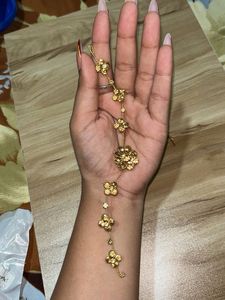 Exquisite Gold hair buns with Floral Design