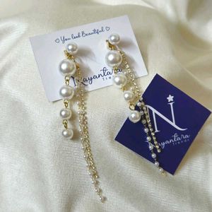 Korean 2 In I Pearl Drop Earring
