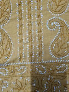 Mustard Yellow Embroidered Kurti