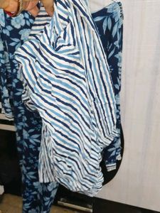 Blue Floral Printed Kurta