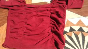 Chic Ruched Long Sleeve Crop Top