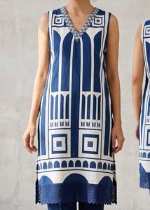 Stylish Blue & White Ethnic Kurta