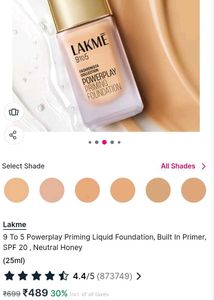 lakme foundation-  shade neutral honey n260 SALE