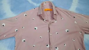 Men's Pink Floral Print Casual Shirt