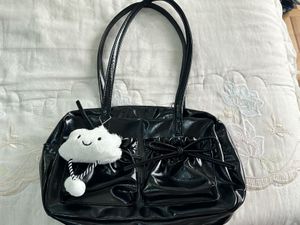 Chic Black Patent Shoulder Bag