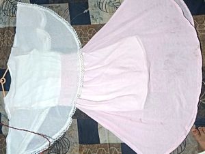 White Lace Top &amp; Pink silk perfect  beautiful look